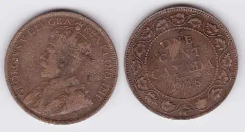 1 Cent Kupfer Münze Kanada Canada 1918 (110629)