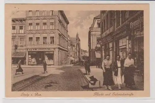 92486 AK Stolp in Pommern - Markt und Schmiedestraße 1925