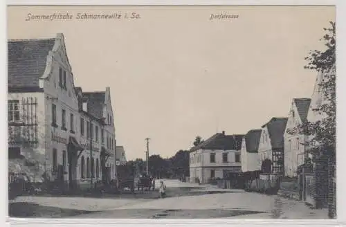 30224 Ak Sommerfrische Schmannewitz in Sachen - Dorfstraße um 1900