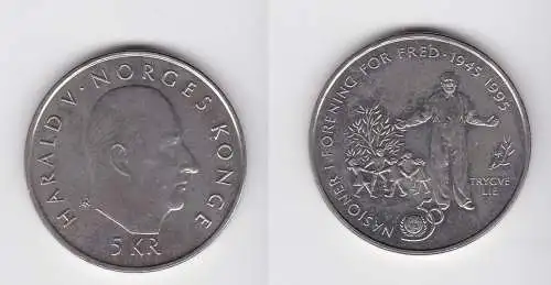 5 Kronen Kroner Münze Norwegen 50 Jahre Vereinte Nationen 1995 (143386)