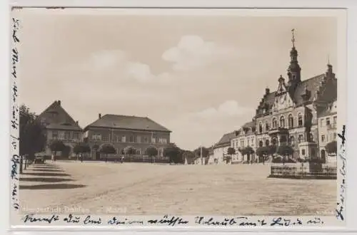 15810 Ak Heidestadt Dahlen - Markt mit Rathaus 1942