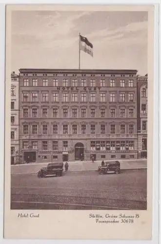 97709 Ak Stettin Hotel Gust Grüne Schanze 15 um 1925