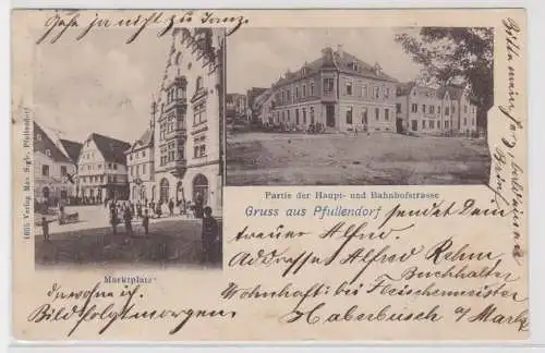 81178 Mehrbild Ak Gruß aus Pfullendorf Partie der Haupt- und Bahnhofstraße 1901