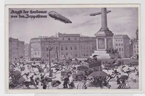 98412 Ak Angst der Londoner vor den Zeppelinen um 1915