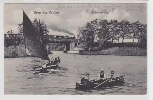20158 Ak Gruß aus Cablow Lankenbrücke 1917