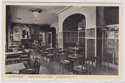 32847 Ak Großenhain in Sa. Conditorei und Café "Sachsenhof" um 1930