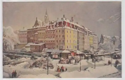43259 Ak Leipzig Töpferplatz im Winter um 1895