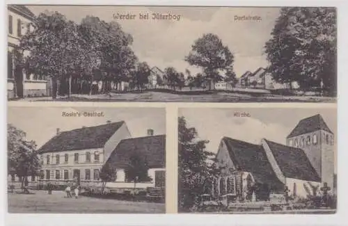 08004 Mehrbild Ak Werder bei Jüterbog Rosins Gasthof, Dorfstraße usw. 1918