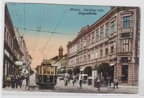92728 AK Miskolc (Ungarn) - Széchényi utca, Szechenyi Straße, Nagy Szálloda 1915