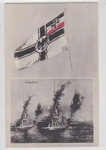 75823 Patriotika AK Reichsflagge und Kriegsflotte 1919