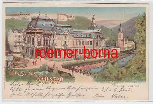 76415 Ak Künstlerkarte Gruss aus Karlsbad Kaiserbad 1902