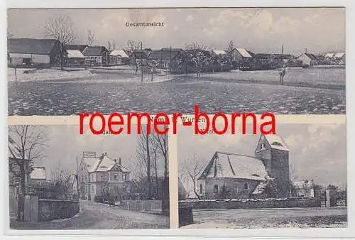 77897 Mehrbild Ak Nemt bei Wurzen Ortsteil, Kirche, Gesamtansicht im Winter 1910