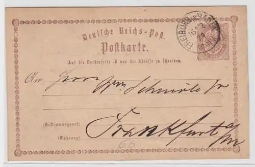 97596 DR Ganzsachen Postkarte Plattenfehler P2/6b Freiburg nach Frankfurt 1874