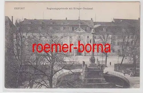 76921 Ak Erfurt Regierungsgebäude mit Kriegerdenkmal um 1910