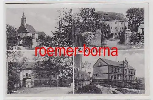 76227 Mehrbild Ak Gruß aus Kiebitz, Kirche, Pfarre, Rittergut, Schule um 1940