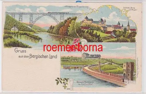 85010 Ak Lithographie Gruss aus dem Bergischen Land um 1900