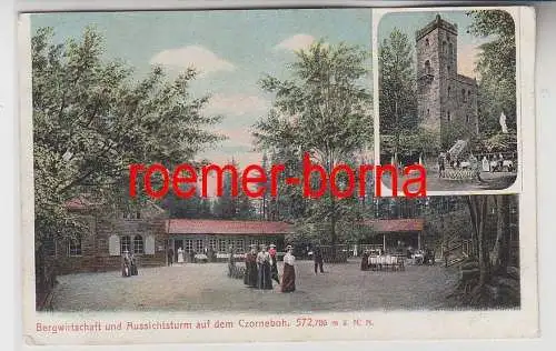 77008 Ak Bergwirtschaft und Aussichtsturm auf dem Czorneboh 1908