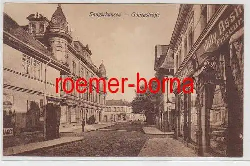 76206 Ak Sangerhausen Göpenstrasse mit Frisör um 1930