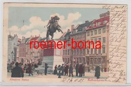 76005 Ak Lithografie Kobenhagen København Absalons Statue 1903