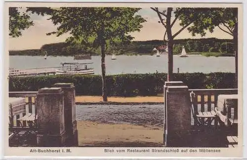 76045 AK Alt-Buchhorst i.M., Blick vom Restaurant Strandschloß auf den Möllensee