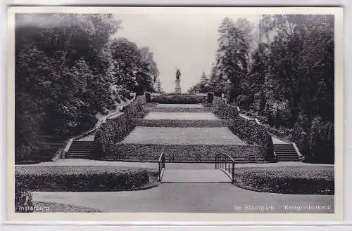 75836 AK Insterburg - Im Stadtpark, Kriegerdenkmal um 1940