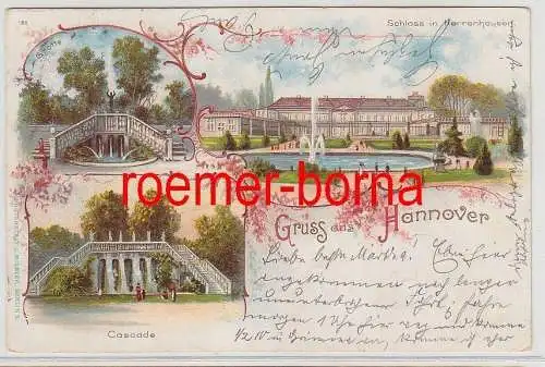 74663 Ak Lithografie Gruss aus Hannover Schloss in Herrenhauser 1899