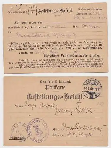 20945 Ak Königliches Bezirkskommando Leipzig Gestellungs-Befehl 1898