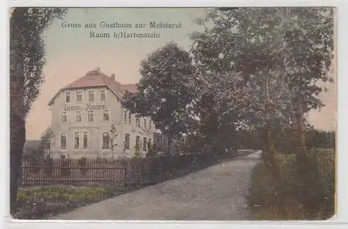 86066 Ak Gruß aus Gasthaus zur Meisterei Raum bei Hartenstein 1909