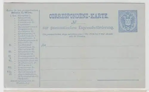27782 Ganzsachen Karte zur pneumatischen Expressbeförderung Österreich um 1900