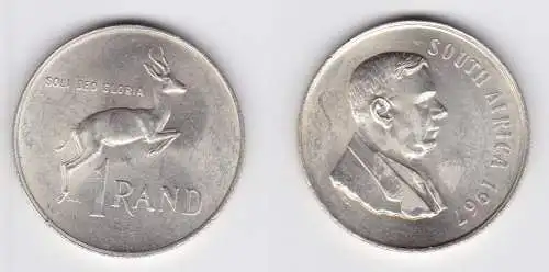1 Rand Silber Münze Südafrika 1967 Springbock (155775)