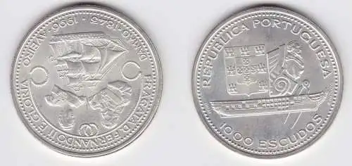 1000 Escudos Silber Münze Portugal 1996 Fregatte Don Fernando II e Gloria/155792
