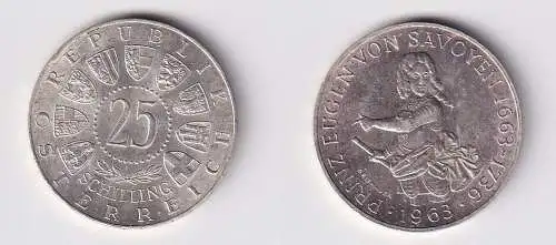 25 Schilling Silber Münze Österreich 1963 Prinz Eugen von Savoyen (166359)