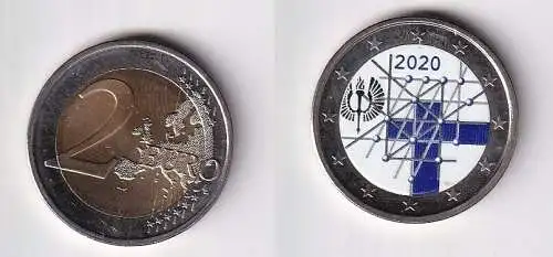 2 Euro Bi-Metall Farb Münze Finnland Universität von Turku 2020 (166133)