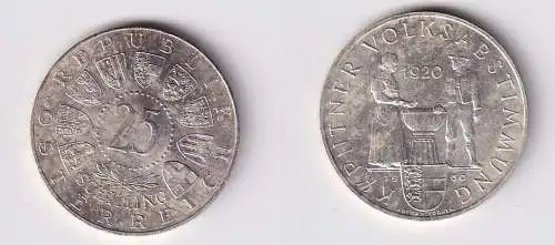 25 Schilling Silber Münze Österreich 1960 Kärntner Volksabstimmung 1920 (166349)