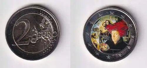 2 Euro Bi-Metall Farb Münze Belgien Jan van Eyck 2020 (166014)