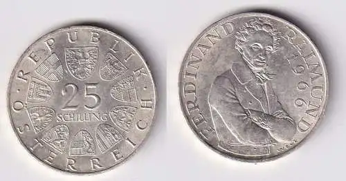 25 Schilling Silber Münze Österreich Ferdinand Raimund 1966 (166046)