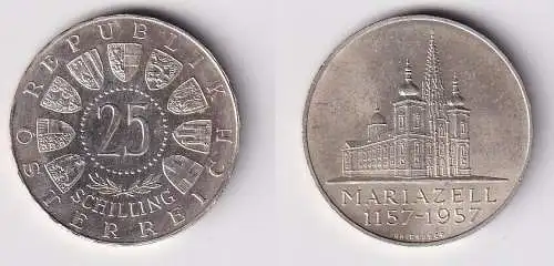 25 Schilling Silber Münze Österreich Mariazell 1957 (166017)