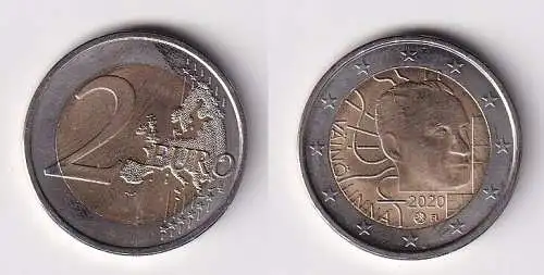 2 Euro Bi-Metall Münze Finnland 100. Geburtstag Väinö Linna 2020 (166050)
