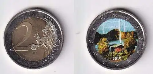 2 Euro Bi-Metall Farb Münze Finnland Finnische Saunakultur 2018 (166093)