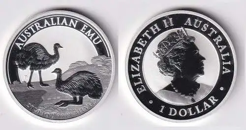 1 Dollar Silbermünze Australien Emu 2020 1 Unze Ag 999 Stgl. (166527)
