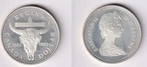 1 Dollar Silber Münze Kanada Regierungsgebäude von Sakkatchewan 1982 (166084)