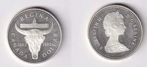 1 Dollar Silber Münze Kanada Regierungsgebäude von Sakkatchewan 1982 (166078)