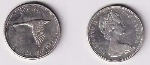 1 Dollar Silbermünze Kanada Wildgans 1967 (166246)