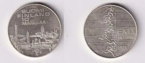 10 Markkaa Silbermünze Finnland Leichtathletik EM 1971 vz (166247)