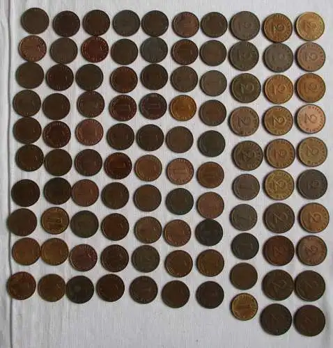 100 Kleinmünzen 3.Reich 1 und 2 Pfennig Kupfer (103544)