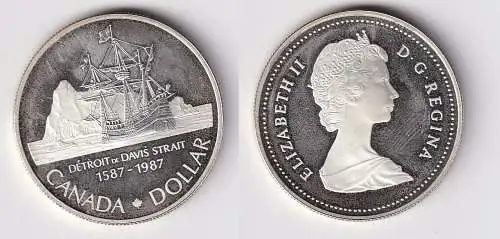 1 Dollar Silber Münze Kanada Brigg Sunshine in der Nordwestpassage 1987 (166047)