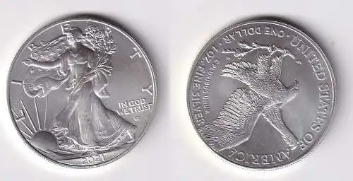 1 Dollar Silber Münze Silver Eagle USA 2021 1 Unze Feinsilber  (160923)