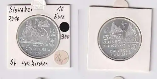 10 Euro Silber Münze Slowakei 2010 UNESCO Holzkirchen in den Karpaten (165393)