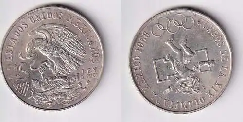 25 Pesos Silber Münze Mexiko Olympiade 1968 vz (166080)