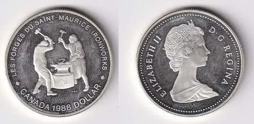 1 Dollar Silber Münze Kanada 1988 2 Schmiede Eisenhütte Saint Maurice (166124)